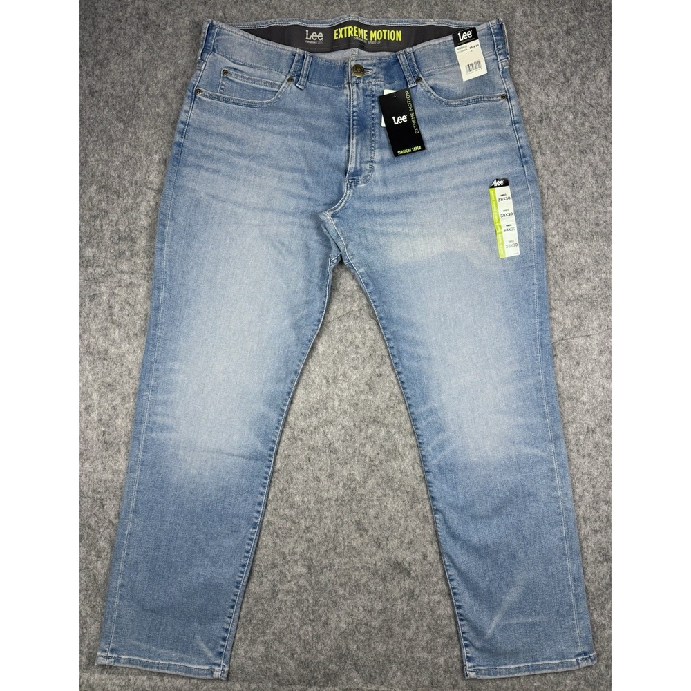 Lee Extreme Motion NWT Jeans Men 38x30 Straight Fit Tapered Leg Performance